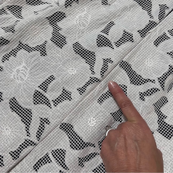 NWT Katherine Kelly “Mackenzie Dress” Ivory/Navy Exquisite Stitched Overlay Sz 2 - Picture 15 of 15